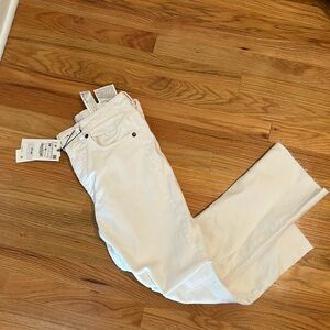 Zara white jeans never worn size 6 mid rise cropped jeans tags still on